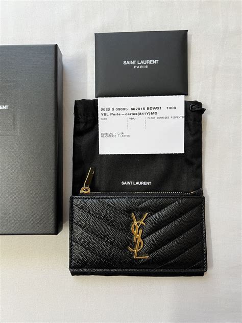 ysl card case saks|YSL zippered card case.